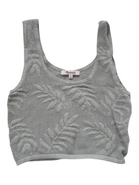 Madewell Sz XS 100% Cotton Cropped Knit Tank Fern/Leaf Light Sage Green